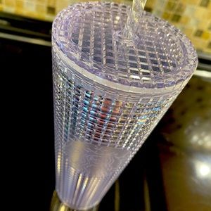 RARE❇️ White/clear grid Starbucks tumbler